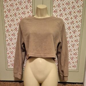 Shein Cozy Tan Cropped Sweatshirt Size 11-12 Youth